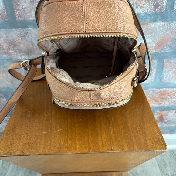 Marc New York Brown Vegan Leather Backpack - Picture 9 of 13